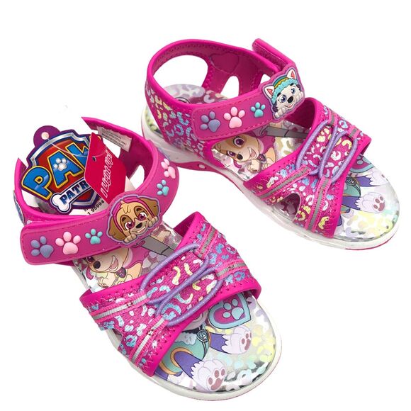 NEW NoBox Paw Patrol Light Up Sandals Shoes Pink Toddler Girls 10 Nickelodeon - Picture 2 of 10